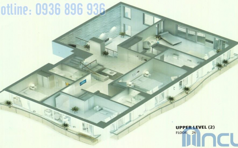 Căn hộ Diamond 3 (Upper level) - 480m2, 6 phòng ngủ